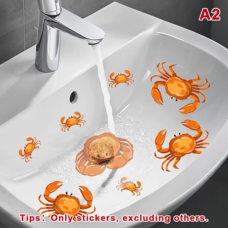 Lucky Koi And Floral Washbasin Sticker Self-Adhesive Waterproof Removable Bathroom Sticker, Wall Bathroom Sink Decal Home Decor
