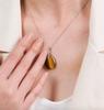 Natural Stone Crystal Pendant Teardrop Simple Pendant Necklace For Women Necklace Jewelry With Chain