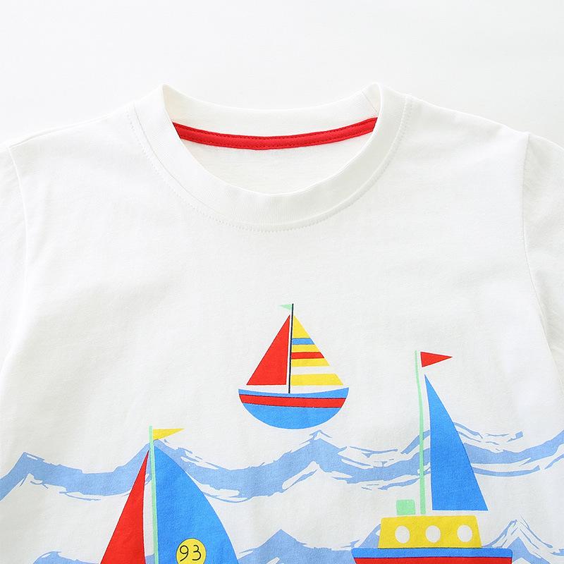 Children's new summer boys' short-sleeved T-shirts European and American style fashion printed children's round neck T-shirts
