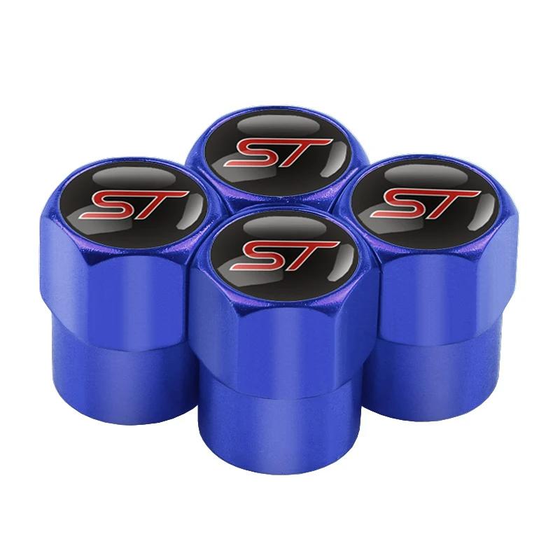 4Pcs Car Wheel Tire Valve Caps Air Stem For Ford ST Line Focus X 2 3 Mondeo Fiesta Kuga MK2 MK3 MK4 Tyre Car Auto Accessories
