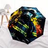 Firefighter, Heroic Automatic folding umbrella  simple eight rib design, bright color pattern, durable iron frame, ideal for travel and outd
