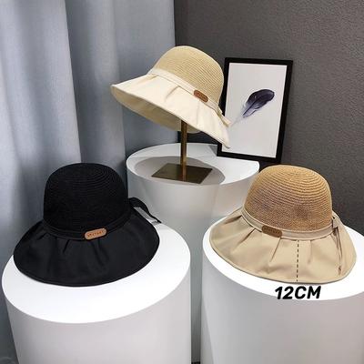 Atmungsaktiver Sonnenhut Kinder Frühling und Sommer Outdoor Sonnenschutz vielseitige Krempe Sonnenschutz Topfhut Koreanische Version Schleife Fischerhut