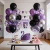 30/60pcs 10inch Purple Black Metal Silver Latex Balloons With Purple Confetti Suitable for Weddings Birthdays Party Gift Ribbon