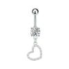 Fashion Simple Zircon Heart Belly Button Rings Stainless Steel Navel Piercing Barbell For Women Sexy Body Jewelry Beach Jewelry