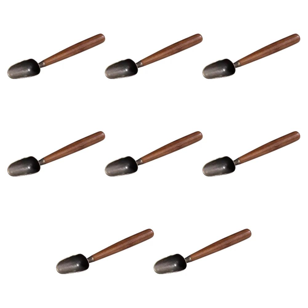 Retro Tea Scoop Long Handle Loose Leaf Tea Scoop Multifunction Creative Tea Shovel Vintage Ebony Teaspoon Tea Accessories
