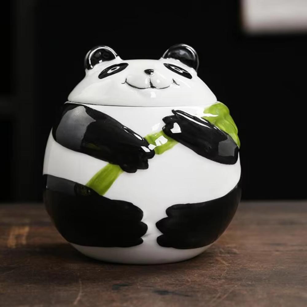 Ceramic Panda Tea Jar Moisture-proof Tea Box Kitchen Teaware Tea Canister  Souvenir