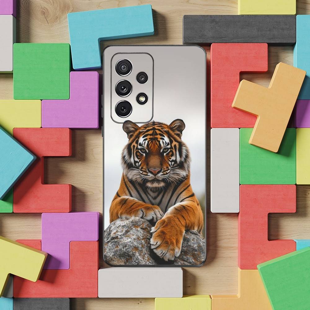 COOL Animal Tiger Phone Case For Samsung S22,S21,S20,S10,S9,S25,S24,S23,Ultra,FE,Plus,Lite,Soft Silicone Black