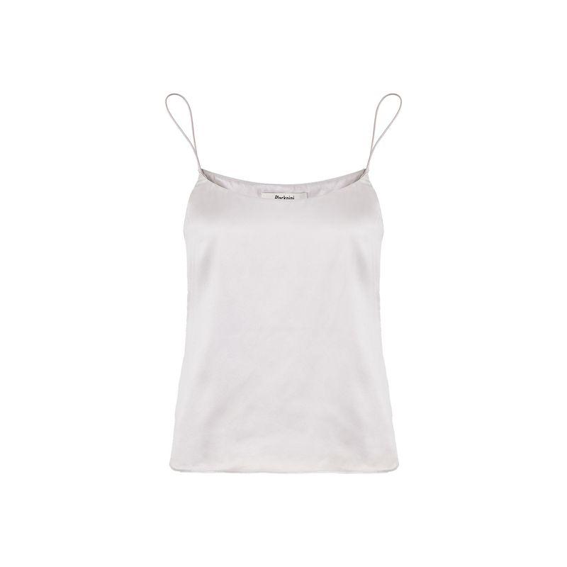 

Blacknini Yin Huafu Spring/Summer B Prepare 1oo Mulberry Silk Cool Feeling Row Style Silk U Collar Sling Silver M