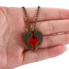 Fashion Long Love Stone Red Crystal Sweater Chain Necklace Jewelry Peach Heart Pendant
