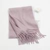 Autumn and winter solid color imitation cashmere beard scarf women's versatile shawl scarf light luxury style
