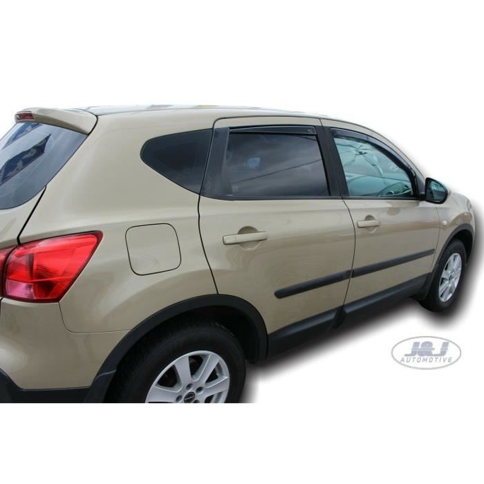 Déflecteurs d'air - J&amp;J AUTOMOTIVE - Nissan Qashqai J10 - Fumé - Acrylique renforcé - Installation facile