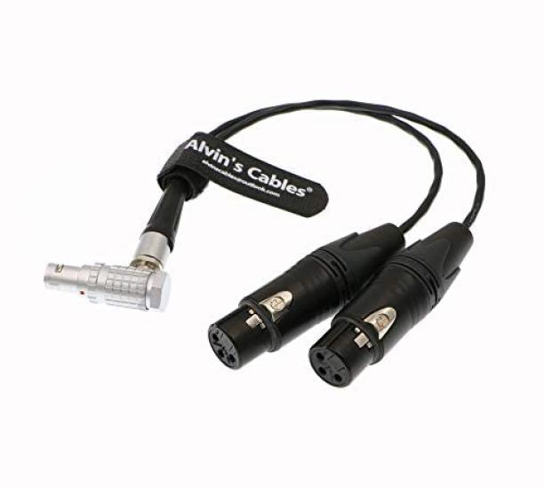 Cables XLR Breakout Audio Input Cable for Atomos Shogun Monitor Right Angle To Dual XLR Female Alvin's Recorder, 10-pin 3-pin