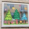 Cartoon Tree and Flower Window Stickers, Kindergarten Door and Window Decoration Stickers, Translucent Children's Room Glass Stickers