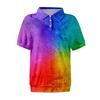 Women's Casual Floral Print V-Neck Short Sleeve Decorative Button T-Shirt Top