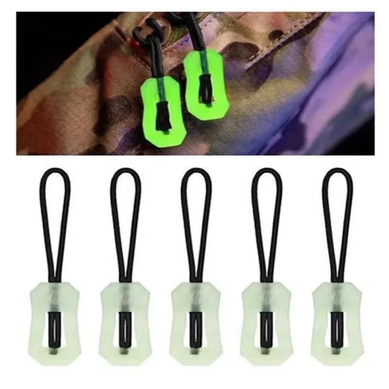 5pc Backpack Luminous Reflective Zipper Tail Rope TPU Puller Outdoors Security Mountaineer Bag Hanging Rope Prevent Loss Hike CN