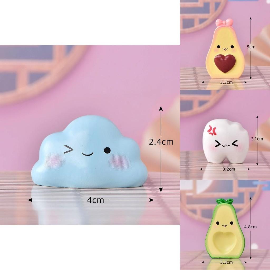 Charming Resin Craft Cartoon Avocado Sushi Figurines Adorable Miniature Ornaments