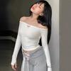 European and American Ins Style Women's Clothing Early Autumn New Sexy One-word Collar Spice Girl Pure Desire Style Slim-fitting Scheming Halter Top