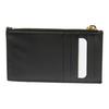 Saint Laurent Ysl Cassandre Gold Logo Zipper Grainy Embossed Quilted Leather Card Holder Coin Purse Women wallet Black 607915-BOW01-1000