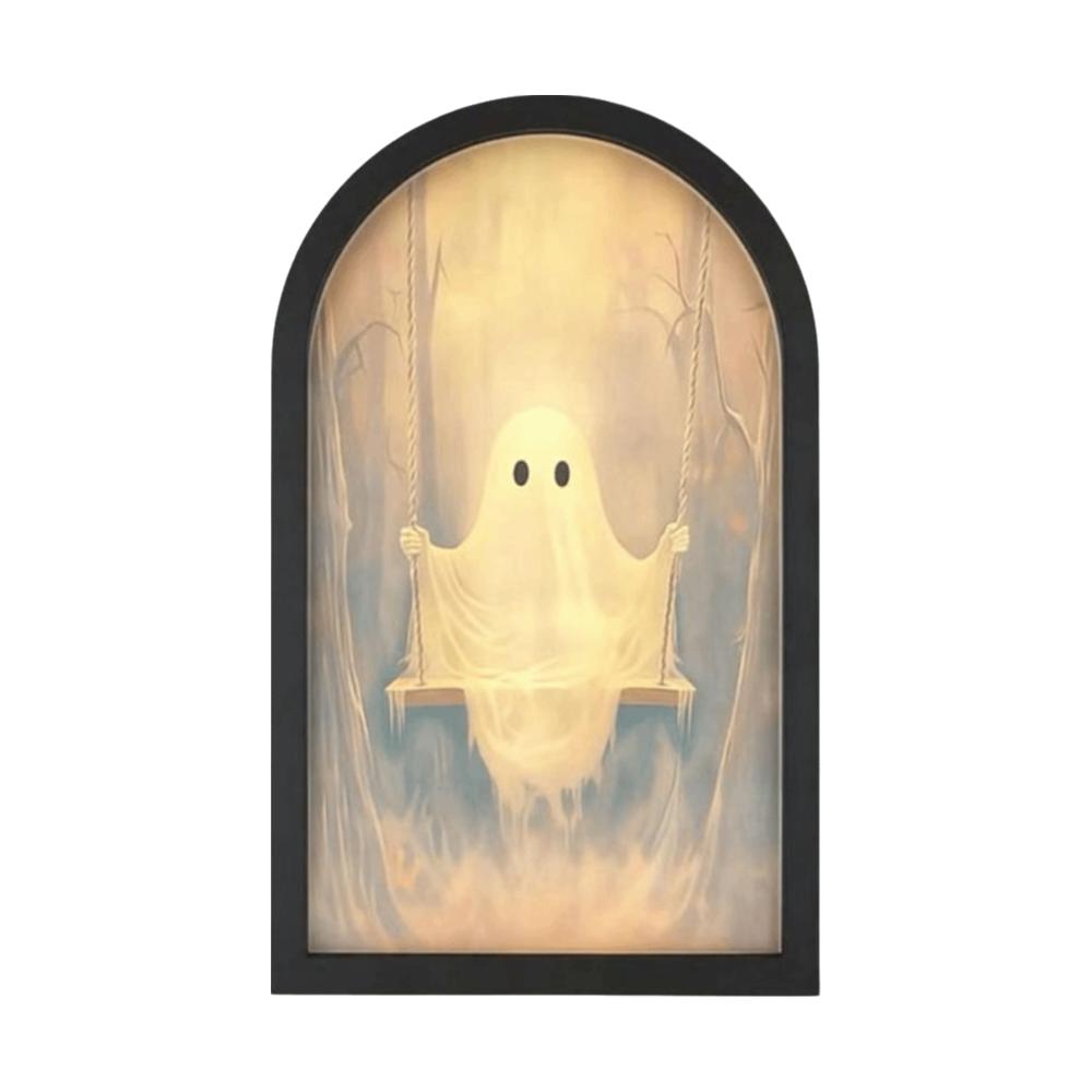 Beleuchteter leuchtender Geisterspiegel Geisterförmiger LED-Wandspiegel Gothic Horror
