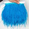 1Meter Red Ostrich Feathers Trim on Tape Ribbon Fringe 8-10cm Fabric Skirt Sewing Trimmings Feather Dress Clothes Decoration