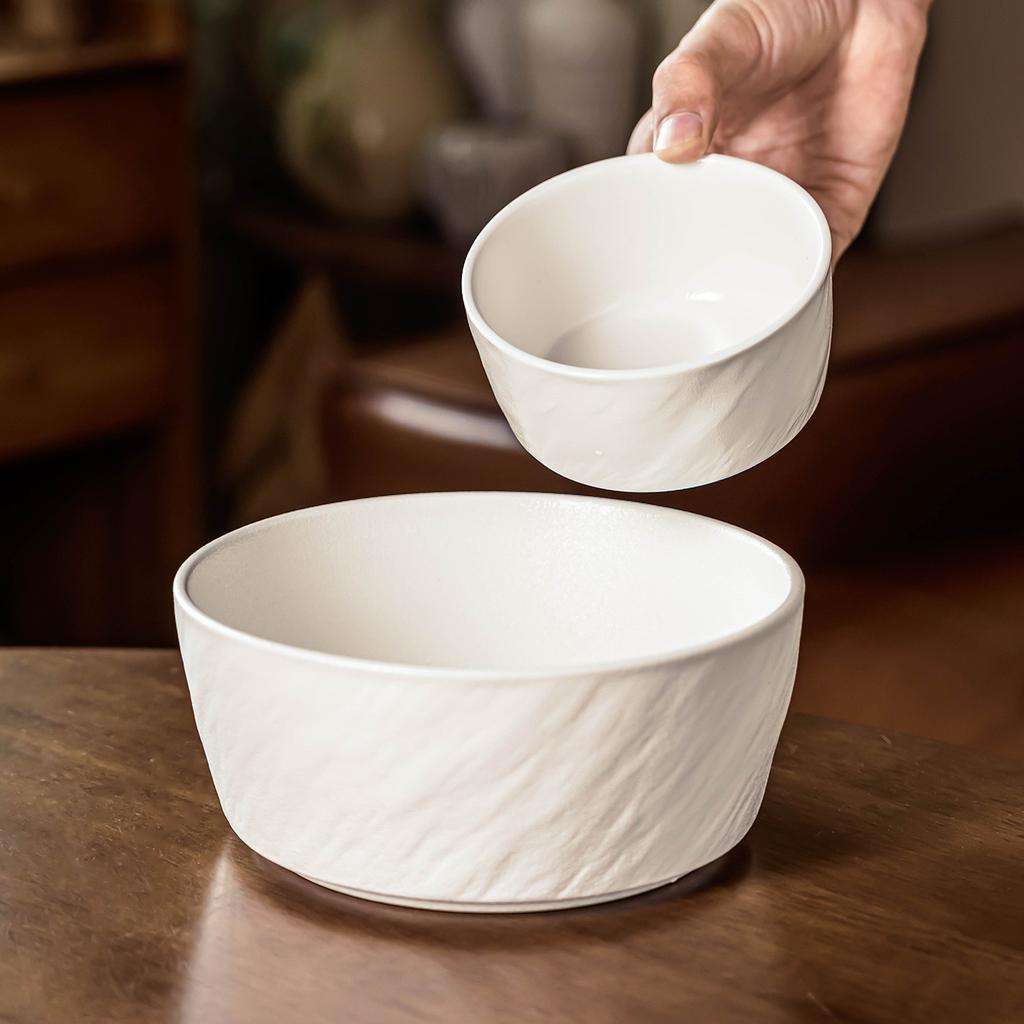 Domowa wysokiej klasy ceramiczna miska Czysto biała okrągła miska Naczynia Ryżowa miska Miska na zupę Restauracja Duża miska Miska na dania zachodnie