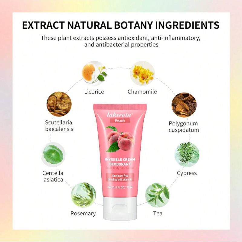 6 Colorful Fruit Fragrance Women's Deodorant Cream Invisible Cream Deodorant Long Lasting Fragrance Moisturizing and Moisturizing