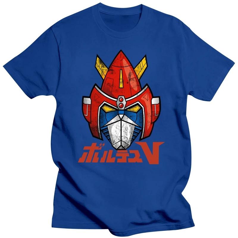 Chogokin Vintage Mecha Print Men's Black T-Shirt High Quality 100% Cotton High Quality VOLTES V Team Robot Japan