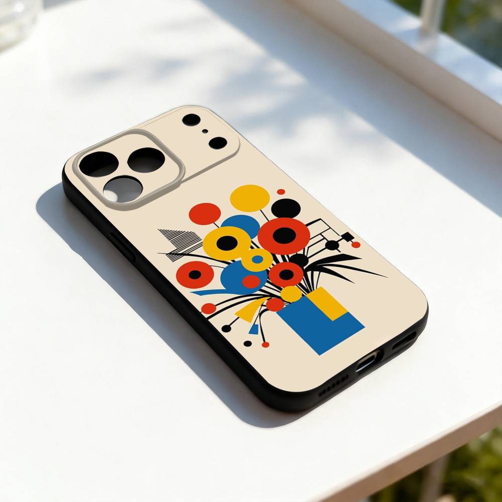 Cool Bauhaus Exhibition Phone Case For iPhone 11,12,13,14,15,16,17,Pro,Max,Plus,E,SE4,Air,Mini Black Soft Cover