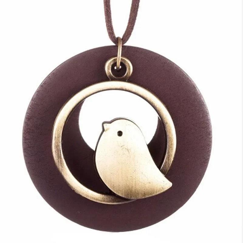 1 PC Bohemia Bird Pendant Necklaces for Women Men Vintage Long Wooden Chain Charms Necklace Fashion Jewelry Christmas Gifts 189]