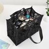 Mesh Heart Pattern Tote Bag – Lightweight, Breathable Travel & Beach Organizer with Dual Handles, Cosmetic Storage, and Stylish Cut-Out Design