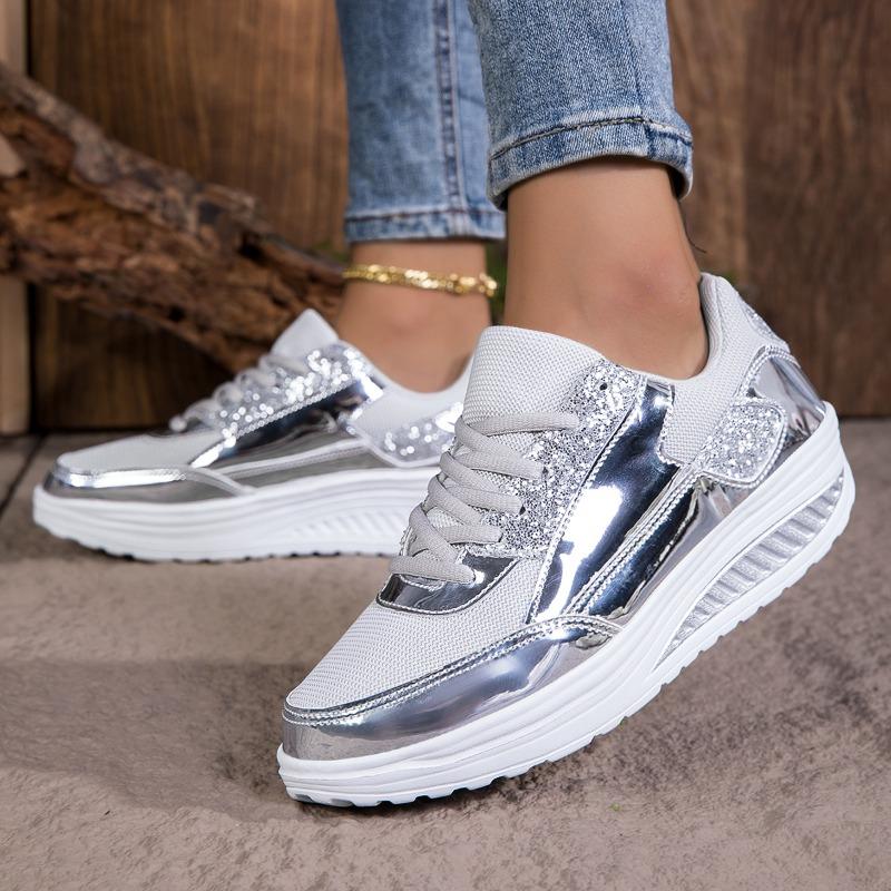 Lightweight Breathable Women's Mesh Running Shoes Shock-Absorbing Thick EVA Sole