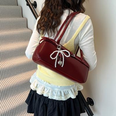 Popular Bags Women's New Popular Retro Shoulder Bags Light Luxury High-end Underarm Baguette Bags