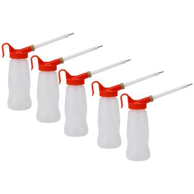 5 pezzi di ugello erogatore olio pistola tipo bottiglia olio macchina da cucire oliatore accessorio lubrificante 180 ml