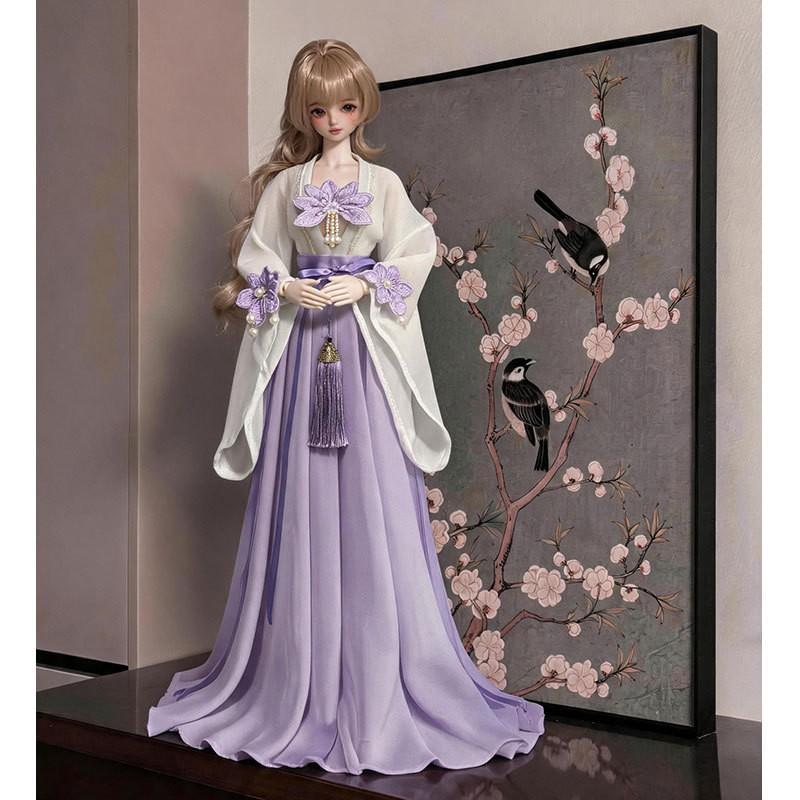 60cm Doll Traditional Chinese Hanfu Outfit Set Fabric Costume Collectible Dolls No Included