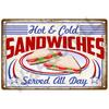 Metallschild Wohnkultur Fast Food Vintage Blechschild Plakette Metall Retro Teller Hot Dog Poster Wanddekor für Küche Café Diner Bar