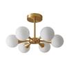 Minimalist Luxury Copper LED Ceiling Chandelier Nordic White Glass Ball Ceiling Lamps Living Dining Room Bedroom Light Fixture