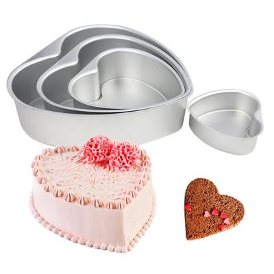  4/6/8/10 Inch Heart-Shaped Cake Pan Set With Removable Bottoms Aluminum Cake Mold Perfect For Birthdays, Christmas Party