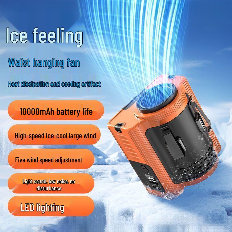 Portable Rechargeable Waist & Neck-Hanging Fan - Strong Wind, Outdoor Cooling Clip-on