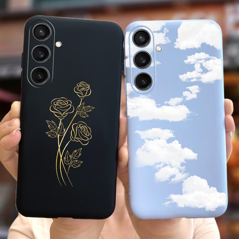 For Samsung Galaxy A55 Case Pretty Cartoon Girls Sunflower Cover Soft TPU Phone Case For Samsung A15 A25 A35 A55 5G Fundas Coque