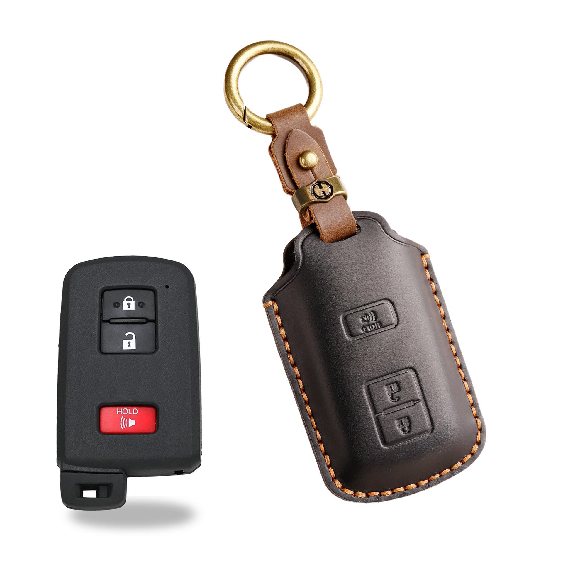 

The new retro key cover is suitable for the old Toyota car handmade real cowhide key protection bag.