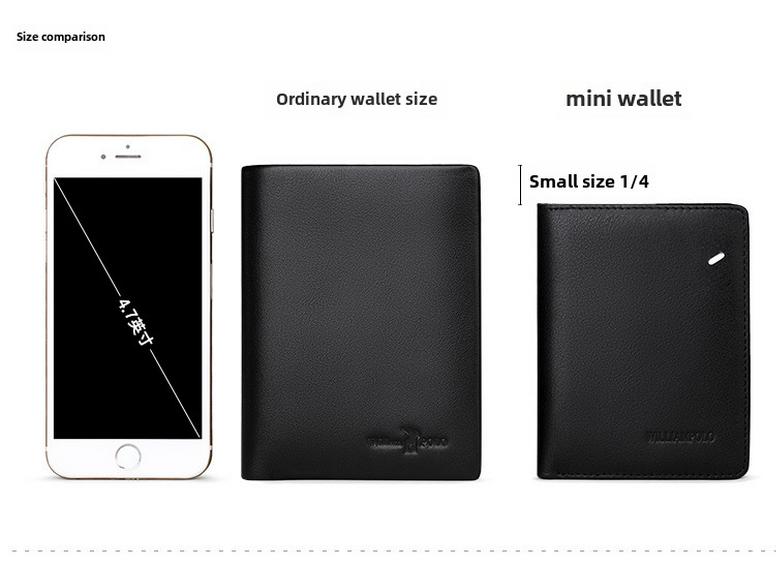King Paul Men's Ultra-Thin Cowhide Wallet with Coin Purse and Gift Box