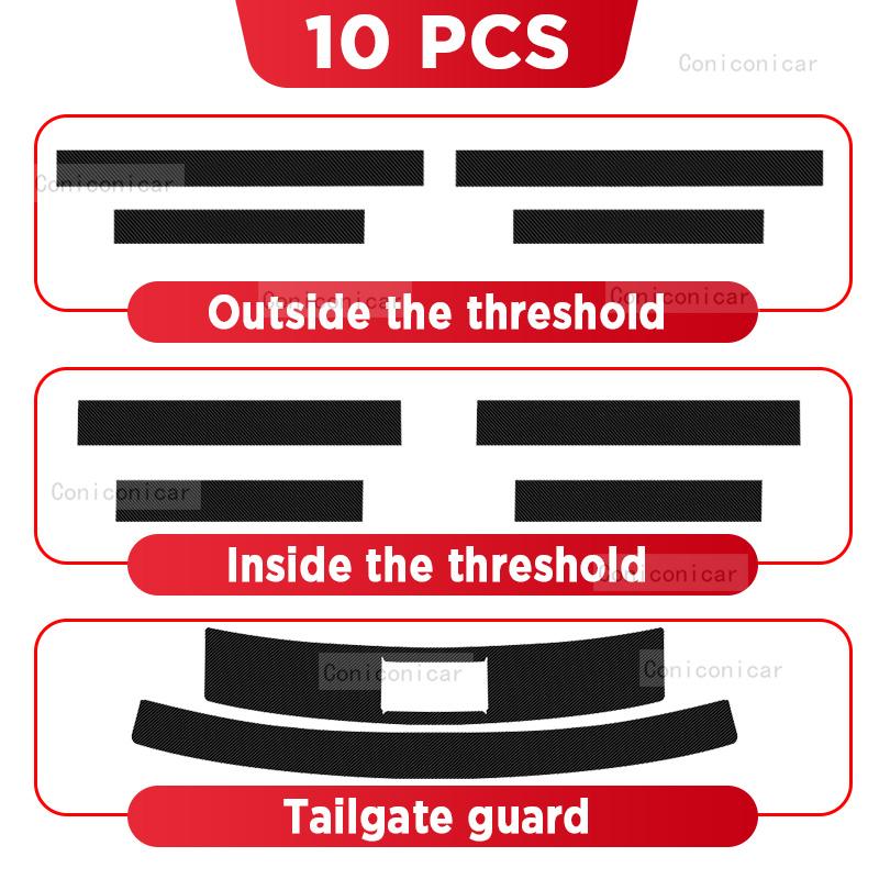 Autocollant de seuil de porte en fibre de carbone pour CHERY OMODA C5 2022-2025 Pédale de seuil Anti-rayures Accessoires de décoration intérieure