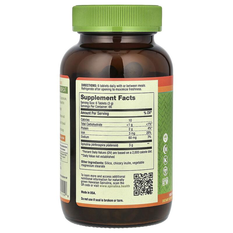 Pure Hawaiian Spirulina®, 500 mg, 400 Tablets