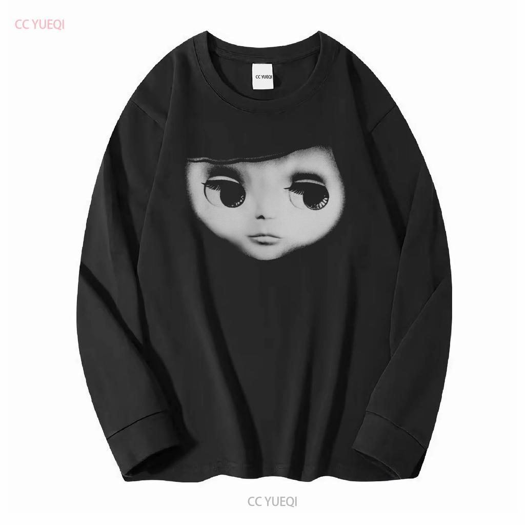 Blythe T-Shirt Puppengesicht Retro Große Augen für Sammler Mod Goth Gothic 60er Jahre Stil Pop Art Blyth 1960er lang- oder kurzärmlig