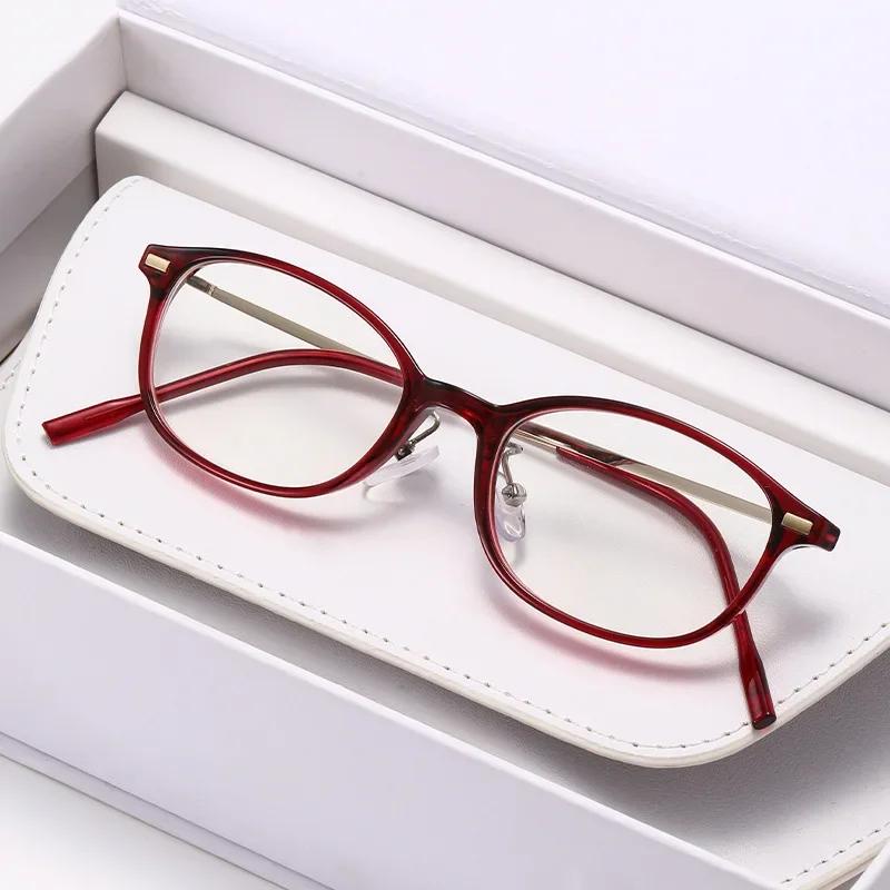 Men's and Women's Retro Round Frame Reading Glasses Fashionable Ultra-light Unisex Presbyopia HD Anti-blue Light Goggles