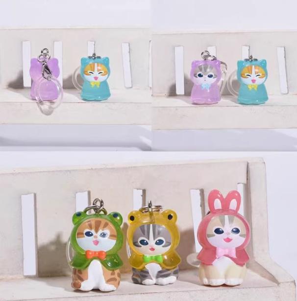 Seria Originală Mofusand Pisică Rechin Jachetă de Ploaie Cutie Oarbă Mini Figurină de Acțiune Kawaii Breloc Pandantiv Rucsac Cadouri Surpriză