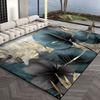 Luxury Dark Carpets for Living Room  Gold Flowers and Leaves Pattern Carpet Decoration Home Senior Mat