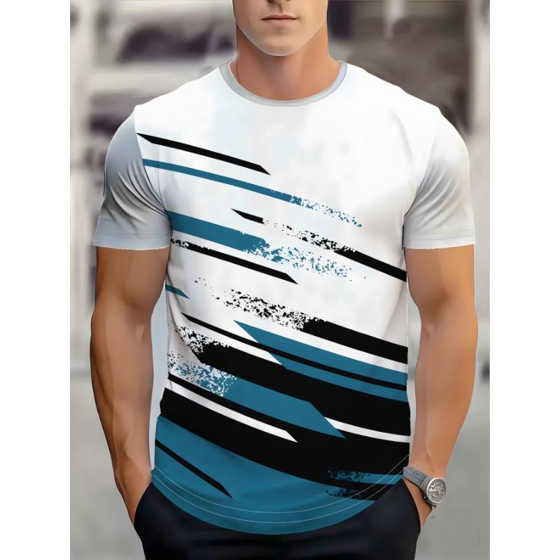 3D Digital Printing, Casual And Comfortable Versatile Men'S Round Neck Short Sleeves, Suitable for Daily Wear And Sports