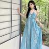 Bohemian Neck Halter Suspender Dress Women's Summer Seaside Vacation Super Fairy Pendulum Dress