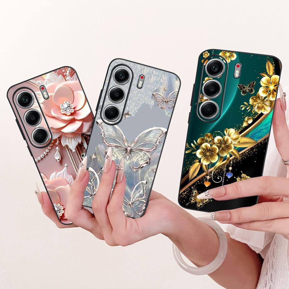 For Tecno Camon 40 Pro 5G CM7 Case Luxury Butterfly Painted Cover Soft TPU Phone Case For Tecno Camon 40 Camon40 Pro 4G CM6 Bags